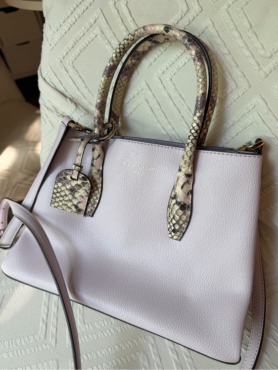 kate spade Handbags - kate spade Lilac Satchel with Snake-Print Handles -Brand New
